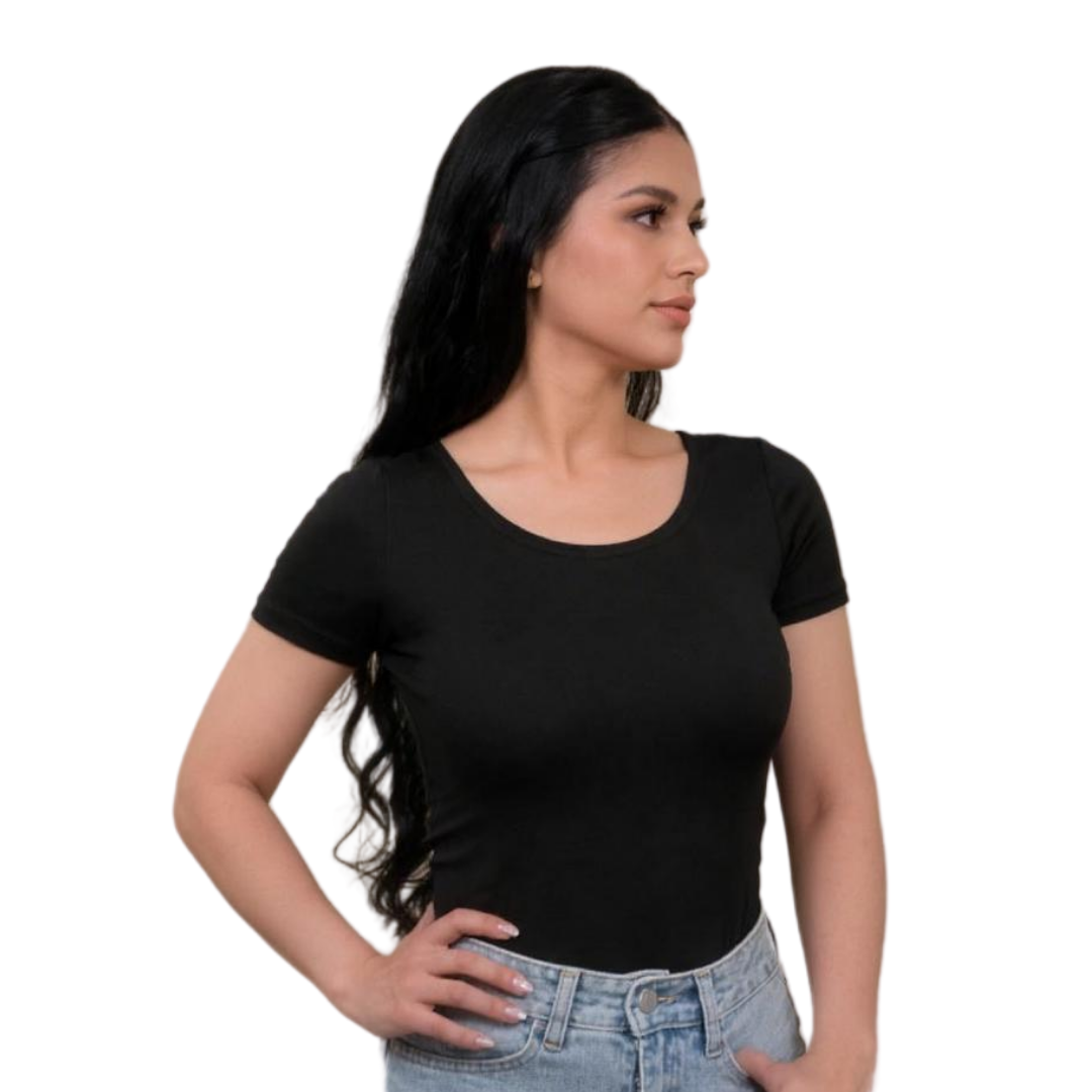 Backless short-sleeve bodysuit