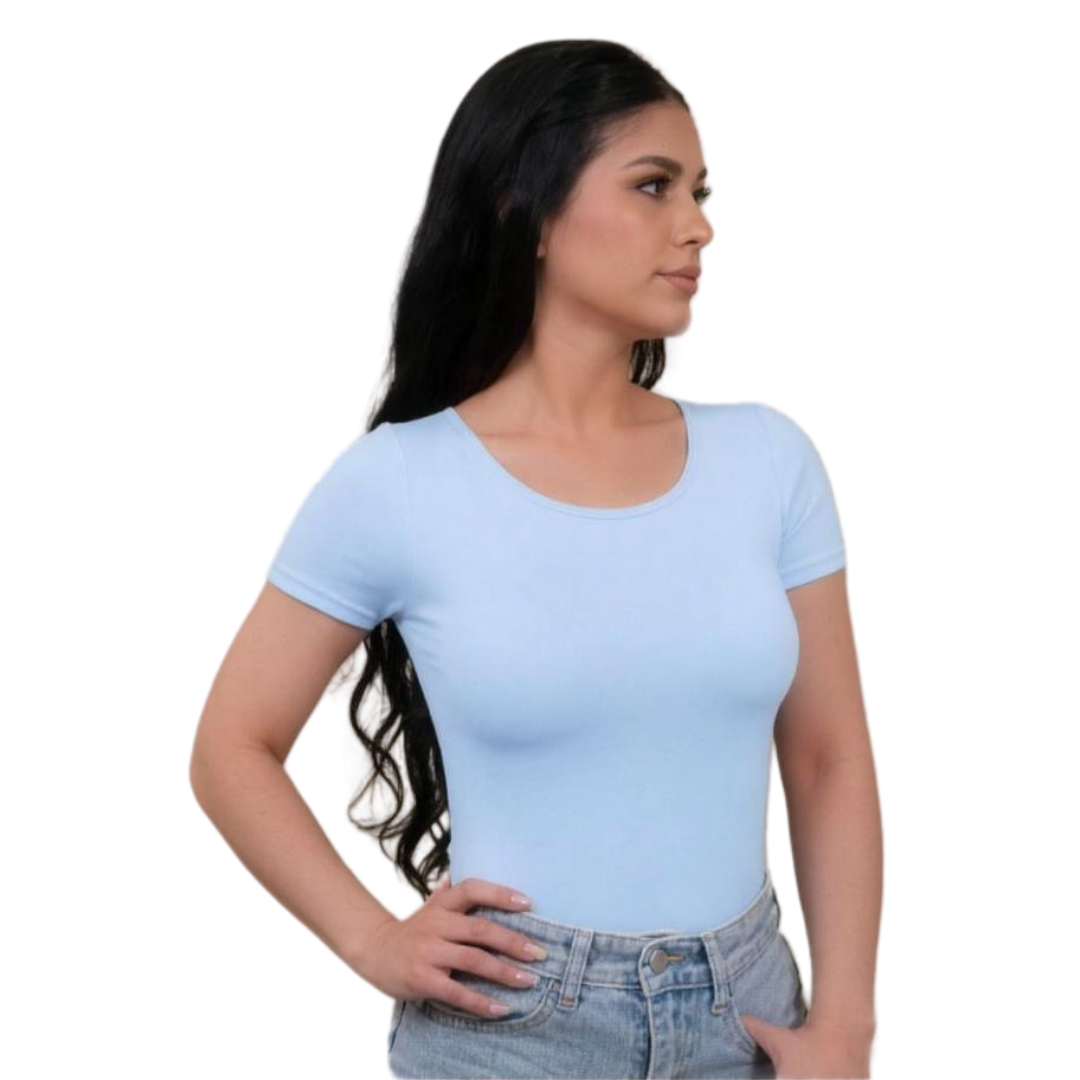 Backless short-sleeve bodysuit