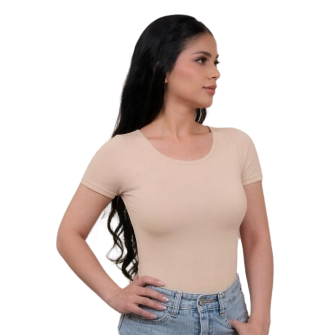 Backless short-sleeve bodysuit