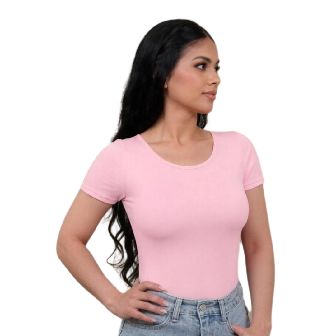 Backless short-sleeve bodysuit