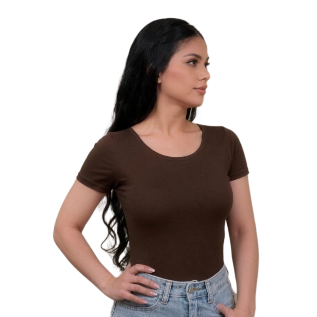 Backless short-sleeve bodysuit