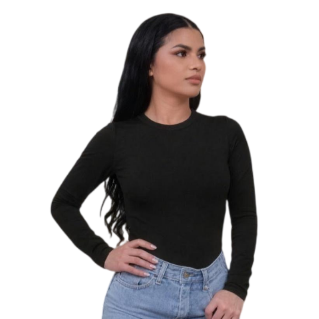 Long-sleeved turtleneck bodysuit