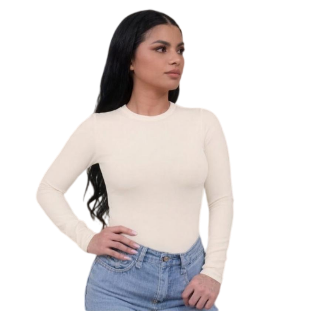 Long-sleeved turtleneck bodysuit