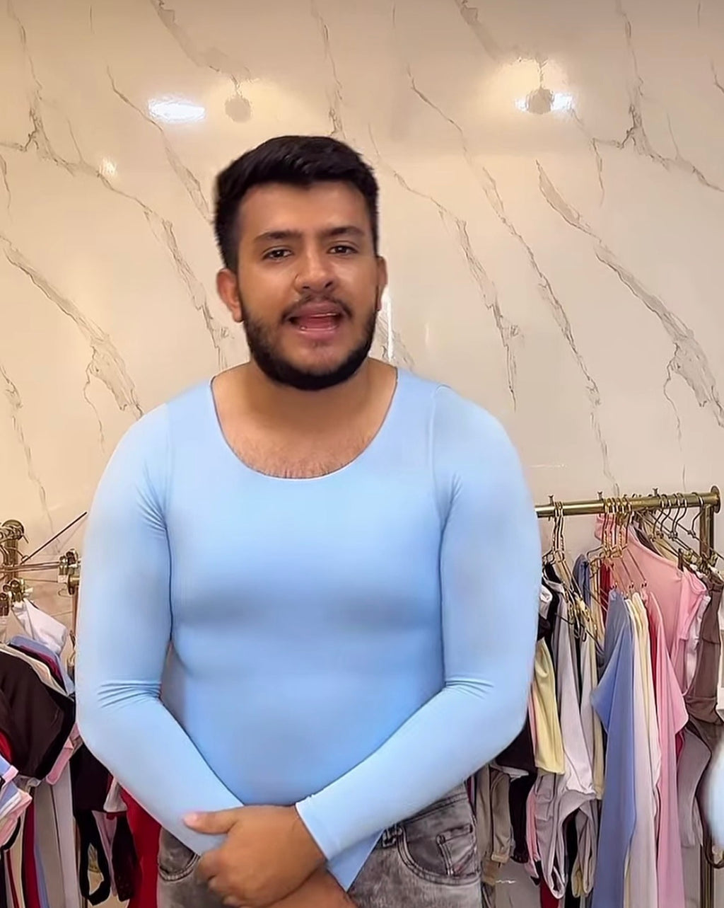 Body Manga Larga Cuello Redondo