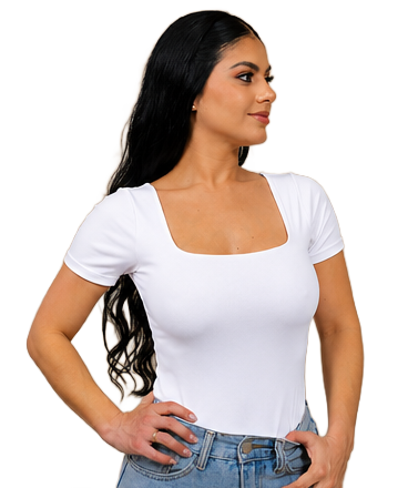 Body cuello cuadrado manga corta color Blanco – VIJG Fashion