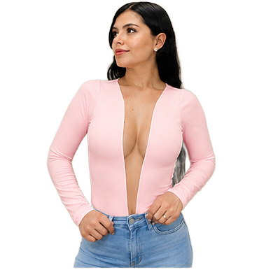 Body manga larga maya piel color Rosa – VIJG Fashion